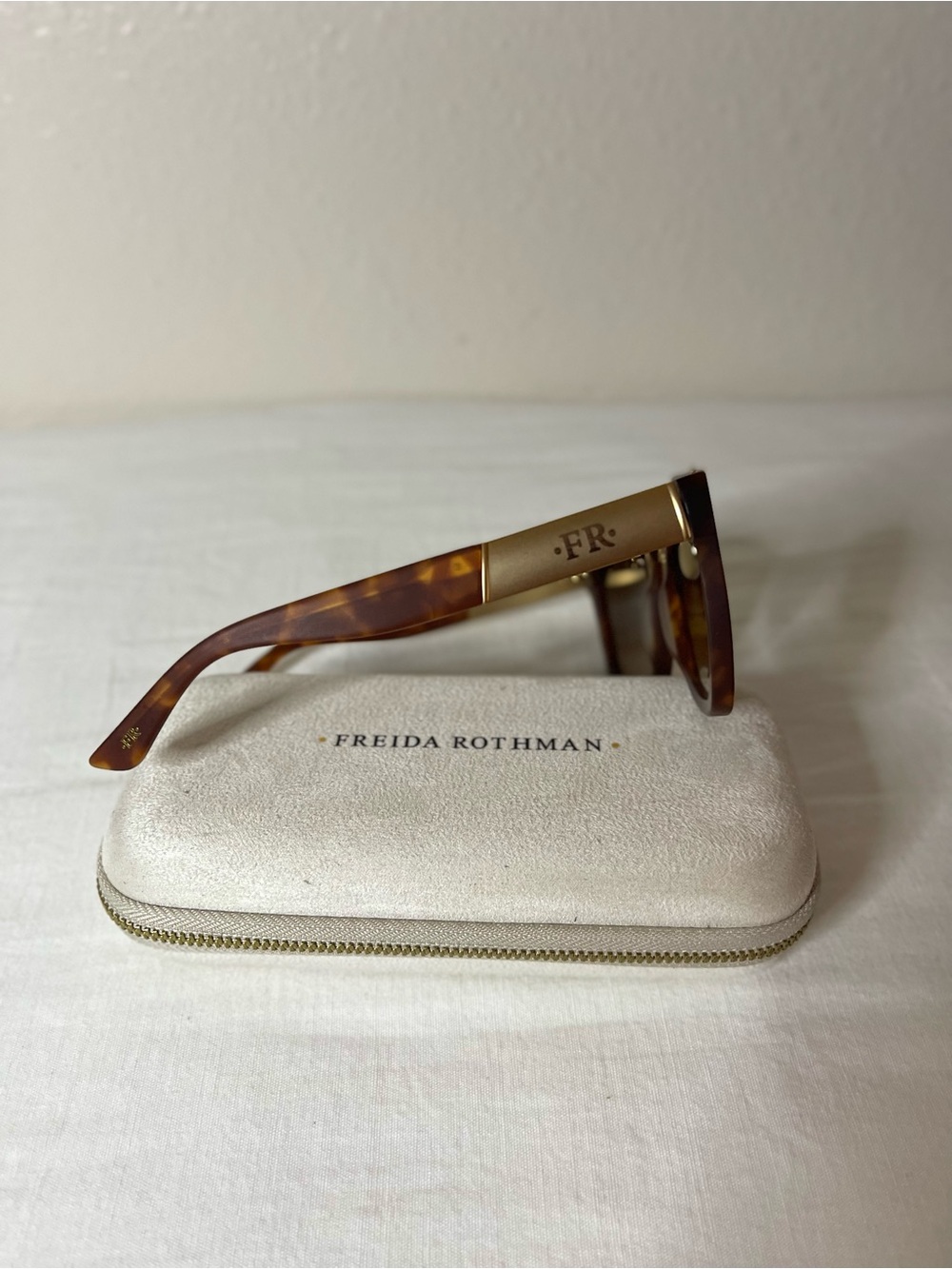 Freida Rothman Women's MadisonTortoise Sunglasses with Gold Bridge - Picture 7 of 13